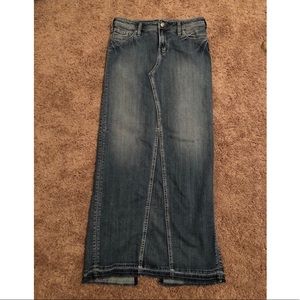 Solver Jeans Long Denim Skirt. Size W 27
